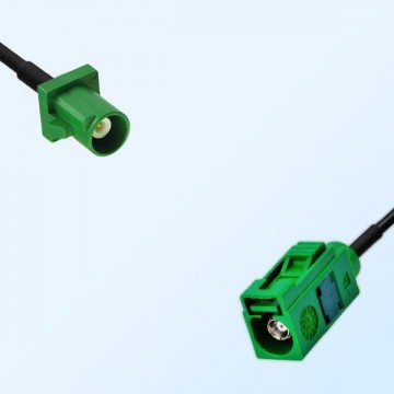 Fakra E 6002 Green Female - Fakra E 6002 Green Male Cable Assemblies