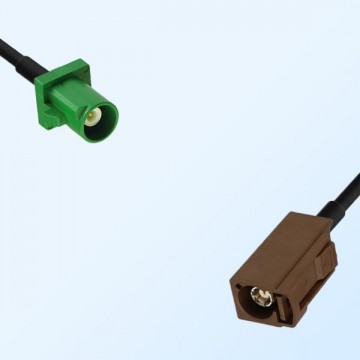 Fakra F 8011 Brown Female - Fakra E 6002 Green Male Cable Assemblies