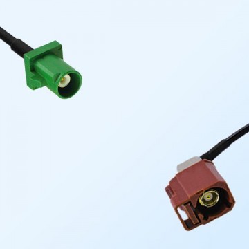 Fakra F 8011 Brown Female R/A Fakra E 6002 Green Male Cable Assemblies