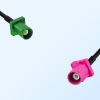 Fakra H 4003 Violet Male - Fakra E 6002 Green Male Cable Assemblies