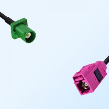 Fakra H 4003 Violet Female - Fakra E 6002 Green Male Cable Assemblies