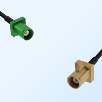 Fakra I 1001 Beige Male - Fakra E 6002 Green Male Cable Assemblies