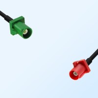 Fakra L 3002 Carmin Red Male Fakra E 6002 Green Male Cable Assemblies