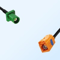 Fakra M 2003 Pastel Orange Female Fakra E 6002 Green Male Cable