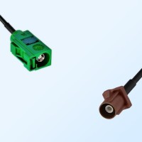 Fakra F 8011 Brown Male - Fakra E 6002 Green Female Cable Assemblies