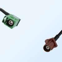 Fakra F 8011 Brown Male Fakra E 6002 Green Female R/A Cable Assemblies