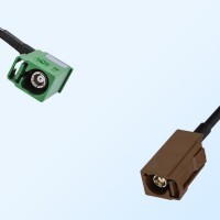 Fakra F 8011 Brown Female Fakra E 6002 Green Female R/A Cable Assembly