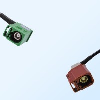 Fakra F 8011 Brown Female R/A Fakra E 6002 Green Female R/A Cable