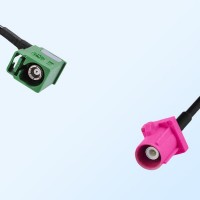 Fakra H 4003 Violet Male Fakra E 6002 Green Female R/A Cable Assembly