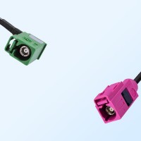 Fakra H 4003 Violet Female Fakra E 6002 Green Female R/A Cable