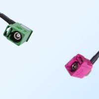 Fakra H 4003 Violet Female R/A Fakra E 6002 Green Female R/A Cable