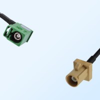Fakra I 1001 Beige Male Fakra E 6002 Green Female R/A Cable Assemblies