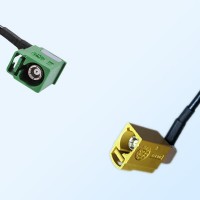 Fakra K 1027 Curry Female R/A Fakra E 6002 Green Female R/A Cable