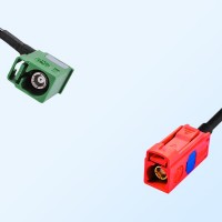 Fakra L 3002 Carmin Red Female Fakra E 6002 Green Female R/A Cable