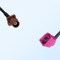 Fakra H 4003 Violet Female R/A Fakra F 8011 Brown Male Cable Assembly
