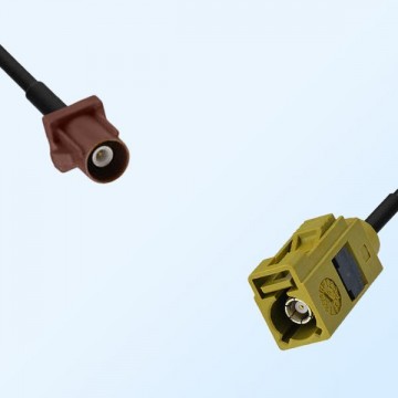 Fakra K 1027 Curry Female - Fakra F 8011 Brown Male Cable Assemblies