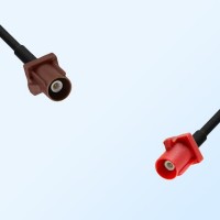 Fakra L 3002 Carmin Red Male Fakra F 8011 Brown Male Cable Assemblies