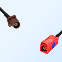 Fakra L 3002 Carmin Red Female Fakra F 8011 Brown Male Cable Assembly