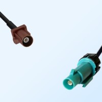 Fakra Z Water Blue Male Waterproof to Fakra F 8011 Brown Male Cable