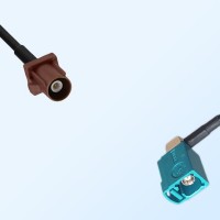 Fakra Z Water Blue Female R/A Fakra F 8011 Brown Male Cable Assemblies
