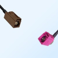 Fakra H 4003 Violet Female R/A Fakra F 8011 Brown Female Cable