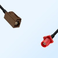 Fakra L 3002 Carmin Red Male Fakra F 8011 Brown Female Cable Assembly