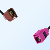 Fakra H 4003 Violet Female Fakra F 8011 Brown Female R/A Cable