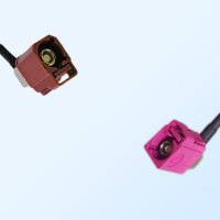 Fakra H 4003 Violet Female R/A Fakra F 8011 Brown Female R/A Cable