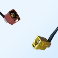 Fakra K 1027 Curry Female R/A Fakra F 8011 Brown Female R/A Cable