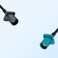 Fakra Z 5021 Water Blue Male - Fakra G 7031 Grey Male Cable Assemblies