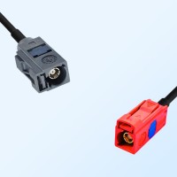 Fakra L 3002 Carmin Red Female Fakra G 7031 Grey Female Cable Assembly
