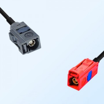 Fakra L 3002 Carmin Red Female Fakra G 7031 Grey Female Cable Assembly