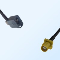 Fakra K 1027 Curry Male Fakra G 7031 Grey Female R/A Cable Assemblies