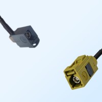 Fakra K 1027 Curry Female Fakra G 7031 Grey Female R/A Cable Assembly