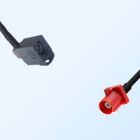 Fakra L 3002 Carmin Red Male Fakra G 7031 Grey Female R/A Cable