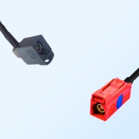 Fakra L 3002 Carmin Red Female Fakra G 7031 Grey Female R/A Cable