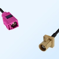 Fakra I 1001 Beige Male - Fakra H 4003 Violet Female Cable Assemblies