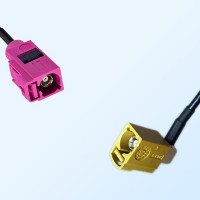 Fakra K 1027 Curry Female R/A Fakra H 4003 Violet Female Cable