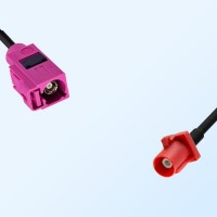 Fakra L 3002 Carmin Red Male Fakra H 4003 Violet Female Cable Assembly