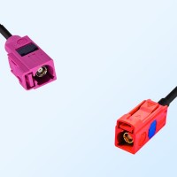 Fakra L 3002 Carmin Red Female Fakra H 4003 Violet Female Cable