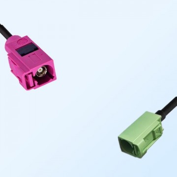 Fakra N 6019 Pastel Green Female Fakra H 4003 Violet Female Cable