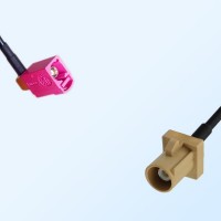 Fakra I 1001 Beige Male Fakra H 4003 Violet Female R/A Cable Assembly
