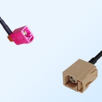 Fakra I 1001 Beige Female Fakra H 4003 Violet Female R/A Cable