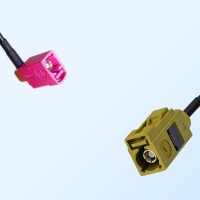 Fakra K 1027 Curry Female Fakra H 4003 Violet Female R/A Cable