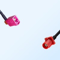 Fakra L 3002 Carmin Red Male Fakra H 4003 Violet Female R/A Cable