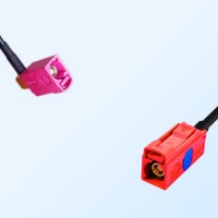 Fakra L 3002 Carmin Red Female Fakra H 4003 Violet Female R/A Cable