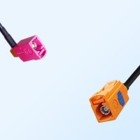 Fakra M 2003 Pastel Orange Female Fakra H 4003 Violet Female R/A Cable