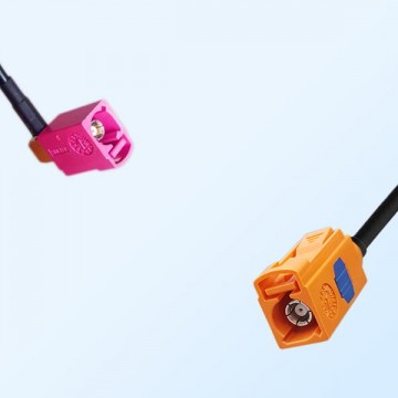 Fakra M 2003 Pastel Orange Female Fakra H 4003 Violet Female R/A Cable