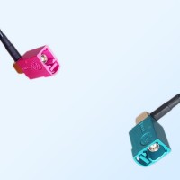 Fakra Z Water Blue Female R/A Fakra H 4003 Violet Female R/A Cable
