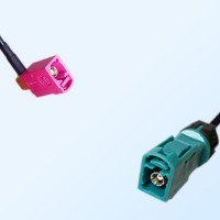 Fakra Z Female Waterproof to Fakra H Violet Female Right Angle Cable
